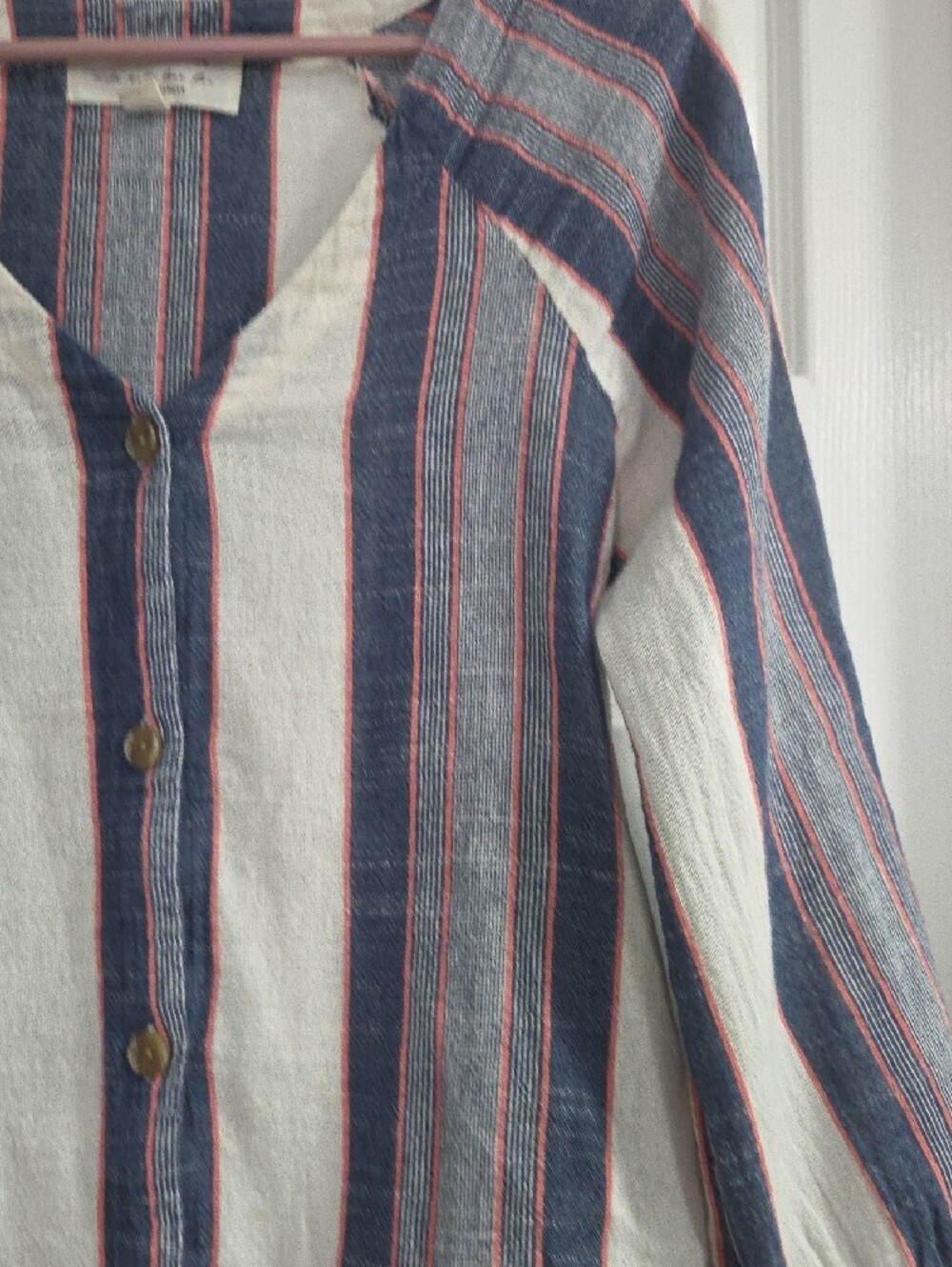 Anthropologie Blue, White & Red Striped Button-Front Top - Cloth & Stone - Picture 11 of 16